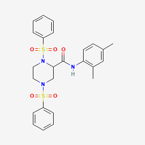 molecular formula C25H27N3O5S2 B4993876 1,4-bis(benzenesulfonyl)-N-(2,4-dimethylphenyl)piperazine-2-carboxamide 