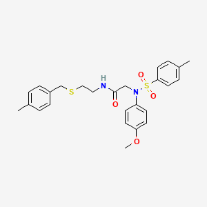 molecular formula C26H30N2O4S2 B4993896 N~2~-(4-methoxyphenyl)-N~1~-{2-[(4-methylbenzyl)thio]ethyl}-N~2~-[(4-methylphenyl)sulfonyl]glycinamide 