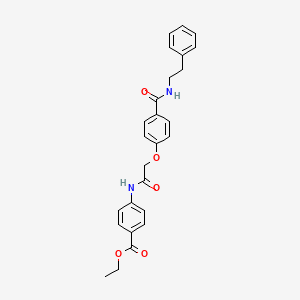 molecular formula C26H26N2O5 B4993911 Ethyl 4-[[2-[4-(2-phenylethylcarbamoyl)phenoxy]acetyl]amino]benzoate 
