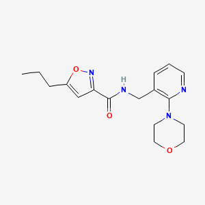 molecular formula C17H22N4O3 B4993928 N-{[2-(4-morpholinyl)-3-pyridinyl]methyl}-5-propyl-3-isoxazolecarboxamide 