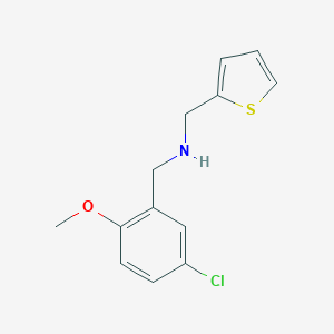 molecular formula C13H14ClNOS B499397 N-(5-chloro-2-methoxybenzyl)-N-(2-thienylmethyl)amine 