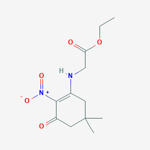 molecular formula C12H18N2O5 B4993999 Ethyl 2-[(5,5-dimethyl-2-nitro-3-oxocyclohexen-1-yl)amino]acetate 