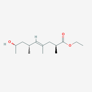 molecular formula C14H26O3 B049940 ethyl (E,2S,6R,8S)-8-hydroxy-2,4,6-trimethylnon-4-enoate CAS No. 943858-34-2