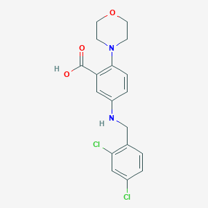 molecular formula C18H18Cl2N2O3 B499400 5-[(2,4-Dichlorobenzyl)amino]-2-(4-morpholinyl)benzoic acid CAS No. 765933-59-3