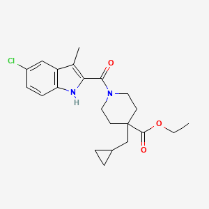 molecular formula C22H27ClN2O3 B4994014 ethyl 1-[(5-chloro-3-methyl-1H-indol-2-yl)carbonyl]-4-(cyclopropylmethyl)-4-piperidinecarboxylate 