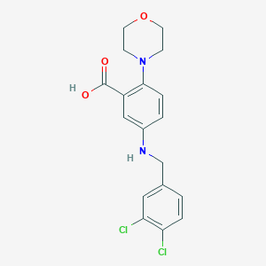molecular formula C18H18Cl2N2O3 B499405 5-[(3,4-Dichlorobenzyl)amino]-2-(4-morpholinyl)benzoic acid 