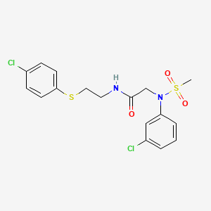 molecular formula C17H18Cl2N2O3S2 B4994153 N~2~-(3-chlorophenyl)-N~1~-{2-[(4-chlorophenyl)thio]ethyl}-N~2~-(methylsulfonyl)glycinamide 