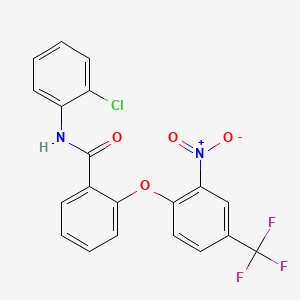 molecular formula C20H12ClF3N2O4 B4994159 N-(2-chlorophenyl)-2-[2-nitro-4-(trifluoromethyl)phenoxy]benzamide 