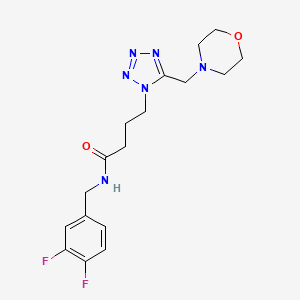 molecular formula C17H22F2N6O2 B4994163 N-(3,4-difluorobenzyl)-4-[5-(4-morpholinylmethyl)-1H-tetrazol-1-yl]butanamide 