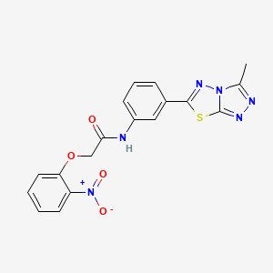 molecular formula C18H14N6O4S B4994324 N-[3-(3-methyl[1,2,4]triazolo[3,4-b][1,3,4]thiadiazol-6-yl)phenyl]-2-(2-nitrophenoxy)acetamide 