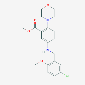 molecular formula C20H23ClN2O4 B499435 Methyl 5-[(5-chloro-2-methoxybenzyl)amino]-2-(4-morpholinyl)benzoate CAS No. 767347-39-7