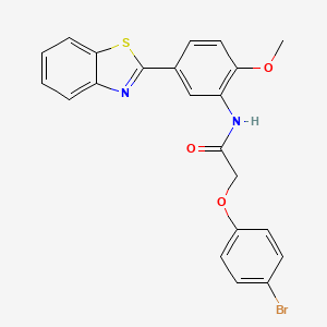 molecular formula C22H17BrN2O3S B4994389 N-[5-(1,3-benzothiazol-2-yl)-2-methoxyphenyl]-2-(4-bromophenoxy)acetamide 