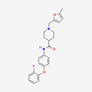 molecular formula C24H25FN2O3 B4994395 N-[4-(2-fluorophenoxy)phenyl]-1-[(5-methyl-2-furyl)methyl]-4-piperidinecarboxamide 