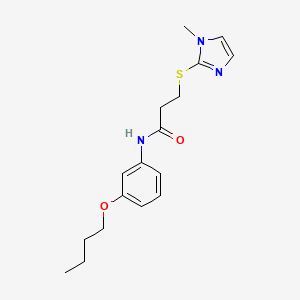 molecular formula C17H23N3O2S B4994398 N-(3-butoxyphenyl)-3-(1-methylimidazol-2-yl)sulfanylpropanamide 