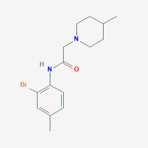 molecular formula C15H21BrN2O B4994428 N-(2-bromo-4-methylphenyl)-2-(4-methyl-1-piperidinyl)acetamide 