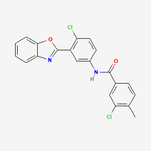 molecular formula C21H14Cl2N2O2 B4994445 N-[3-(1,3-benzoxazol-2-yl)-4-chlorophenyl]-3-chloro-4-methylbenzamide 