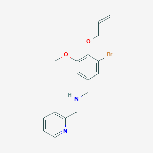 molecular formula C17H19BrN2O2 B499446 N-[4-(allyloxy)-3-bromo-5-methoxybenzyl]-N-(2-pyridinylmethyl)amine 