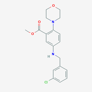 molecular formula C19H21ClN2O3 B499449 Methyl 5-[(3-chlorobenzyl)amino]-2-(4-morpholinyl)benzoate CAS No. 767347-36-4