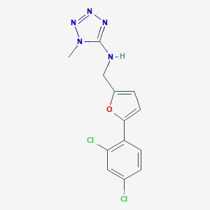 molecular formula C13H11Cl2N5O B499457 N-{[5-(2,4-dichlorophenyl)-2-furyl]methyl}-N-(1-methyl-1H-tetraazol-5-yl)amine 
