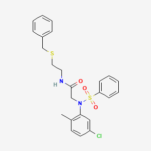 molecular formula C24H25ClN2O3S2 B4994584 N~1~-[2-(benzylthio)ethyl]-N~2~-(5-chloro-2-methylphenyl)-N~2~-(phenylsulfonyl)glycinamide 