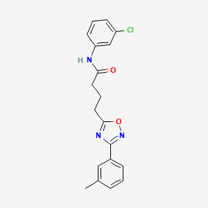 molecular formula C19H18ClN3O2 B4994595 N-(3-chlorophenyl)-4-[3-(3-methylphenyl)-1,2,4-oxadiazol-5-yl]butanamide 