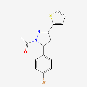 molecular formula C15H13BrN2OS B4994606 1-acetyl-5-(4-bromophenyl)-3-(2-thienyl)-4,5-dihydro-1H-pyrazole 