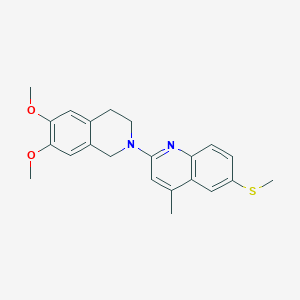 molecular formula C22H24N2O2S B4994634 2-(6,7-dimethoxy-3,4-dihydro-1H-isoquinolin-2-yl)-4-methyl-6-methylsulfanylquinoline 