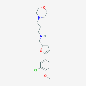 molecular formula C19H25ClN2O3 B499468 N-{[5-(3-chloro-4-methoxyphenyl)-2-furyl]methyl}-N-[3-(4-morpholinyl)propyl]amine 