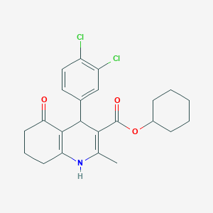 molecular formula C23H25Cl2NO3 B4994683 cyclohexyl 4-(3,4-dichlorophenyl)-2-methyl-5-oxo-1,4,5,6,7,8-hexahydro-3-quinolinecarboxylate 