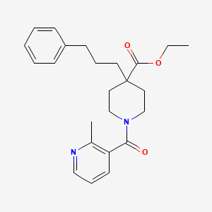 molecular formula C24H30N2O3 B4994725 ethyl 1-[(2-methyl-3-pyridinyl)carbonyl]-4-(3-phenylpropyl)-4-piperidinecarboxylate 