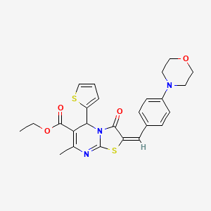 molecular formula C25H25N3O4S2 B4994745 ethyl 7-methyl-2-[4-(4-morpholinyl)benzylidene]-3-oxo-5-(2-thienyl)-2,3-dihydro-5H-[1,3]thiazolo[3,2-a]pyrimidine-6-carboxylate 