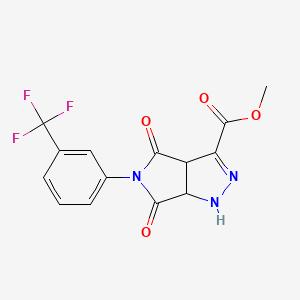 molecular formula C14H10F3N3O4 B4994768 METHYL 4,6-DIOXO-5-[3-(TRIFLUOROMETHYL)PHENYL]-1H,3AH,4H,5H,6H,6AH-PYRROLO[3,4-C]PYRAZOLE-3-CARBOXYLATE 