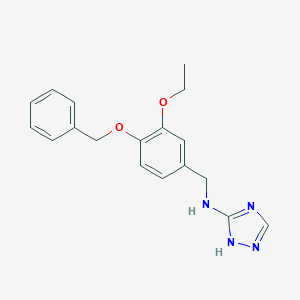 molecular formula C18H20N4O2 B499478 N-[4-(benzyloxy)-3-ethoxybenzyl]-1H-1,2,4-triazol-3-amine 