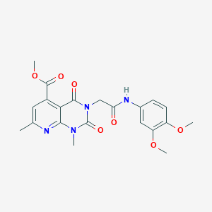 molecular formula C21H22N4O7 B4994846 METHYL 3-{[(3,4-DIMETHOXYPHENYL)CARBAMOYL]METHYL}-1,7-DIMETHYL-2,4-DIOXO-1H,2H,3H,4H-PYRIDO[2,3-D]PYRIMIDINE-5-CARBOXYLATE 