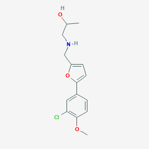 molecular formula C15H18ClNO3 B499485 1-({[5-(3-Chloro-4-methoxyphenyl)furan-2-yl]methyl}amino)propan-2-ol 