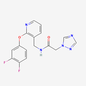 molecular formula C16H13F2N5O2 B4994863 N-{[2-(3,4-difluorophenoxy)-3-pyridinyl]methyl}-2-(1H-1,2,4-triazol-1-yl)acetamide 