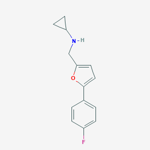molecular formula C14H14FNO B499494 N-{[5-(4-fluorophenyl)furan-2-yl]methyl}cyclopropanamine 