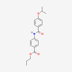 molecular formula C20H23NO4 B4994940 Propyl 4-[(4-propan-2-yloxybenzoyl)amino]benzoate 