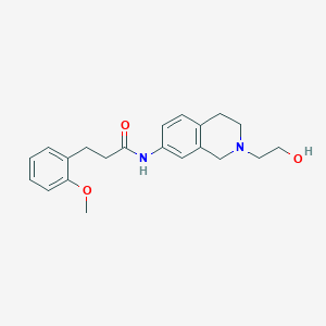 molecular formula C21H26N2O3 B4994950 N-[2-(2-hydroxyethyl)-3,4-dihydro-1H-isoquinolin-7-yl]-3-(2-methoxyphenyl)propanamide 