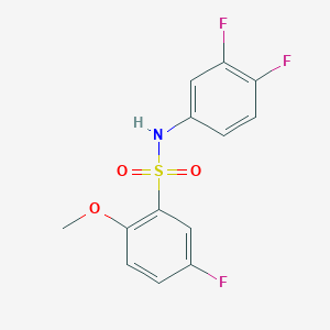 molecular formula C13H10F3NO3S B4995023 N-(3,4-DIFLUOROPHENYL)-5-FLUORO-2-METHOXYBENZENE-1-SULFONAMIDE 