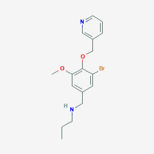 molecular formula C17H21BrN2O2 B499504 N-[3-bromo-5-methoxy-4-(pyridin-3-ylmethoxy)benzyl]propan-1-amine 