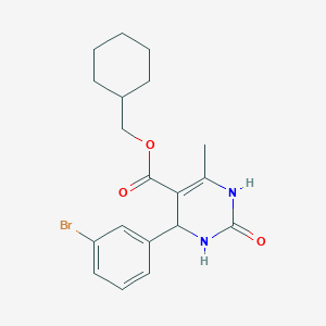 molecular formula C19H23BrN2O3 B4995106 Cyclohexylmethyl 4-(3-bromophenyl)-6-methyl-2-oxo-1,2,3,4-tetrahydropyrimidine-5-carboxylate 