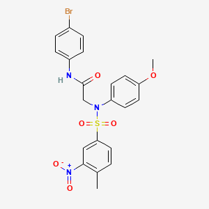 molecular formula C22H20BrN3O6S B4995110 N~1~-(4-bromophenyl)-N~2~-(4-methoxyphenyl)-N~2~-[(4-methyl-3-nitrophenyl)sulfonyl]glycinamide 