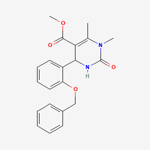 molecular formula C21H22N2O4 B4995172 Methyl 4-[2-(benzyloxy)phenyl]-1,6-dimethyl-2-oxo-1,2,3,4-tetrahydropyrimidine-5-carboxylate 