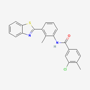 molecular formula C22H17ClN2OS B4995179 N-[3-(1,3-benzothiazol-2-yl)-2-methylphenyl]-3-chloro-4-methylbenzamide 