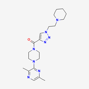 molecular formula C20H30N8O B4995232 2,5-dimethyl-3-[4-({1-[2-(1-piperidinyl)ethyl]-1H-1,2,3-triazol-4-yl}carbonyl)-1-piperazinyl]pyrazine 