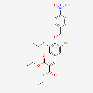 molecular formula C23H24BrNO8 B4995246 diethyl {3-bromo-5-ethoxy-4-[(4-nitrobenzyl)oxy]benzylidene}malonate 