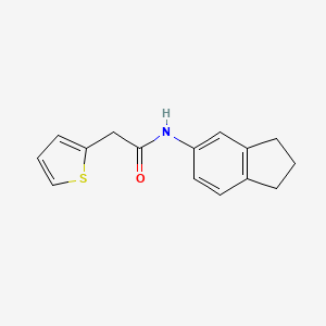 molecular formula C15H15NOS B4995256 N-(2,3-dihydro-1H-inden-5-yl)-2-(2-thienyl)acetamide 