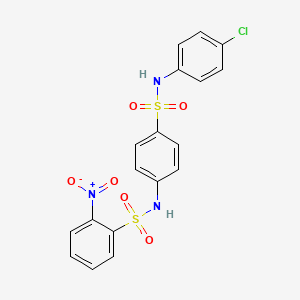 molecular formula C18H14ClN3O6S2 B4995269 N-(4-{[(4-chlorophenyl)amino]sulfonyl}phenyl)-2-nitrobenzenesulfonamide 