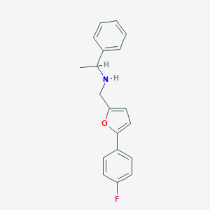 molecular formula C19H18FNO B499533 N-{[5-(4-fluorophenyl)furan-2-yl]methyl}-1-phenylethanamine 